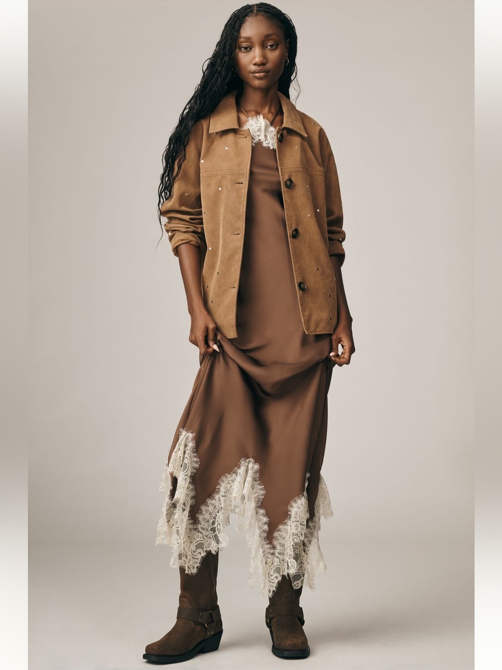 Pilcro Faux-Suede Studded Jacket - Picture 3 of 9